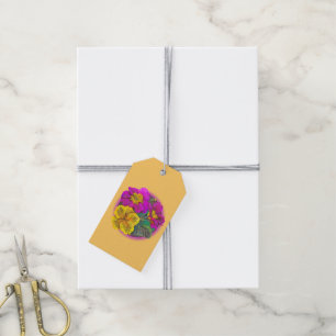 Primrose bra art-märkre för att måla rosa gult presentetikett