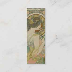 Primrose by Alphonse Mucha (1899) Bookmark Mini Visitkort