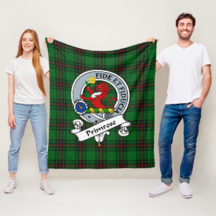 Primrose Clan Badge Tartan Rutmönster Fleecefilt