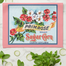 Primrose Flowers Vintage Låda Art Kitchen Towel Kökshandduk