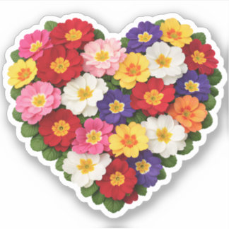 Primrose Heart Februari Födelsedagsblomma Klistermärken