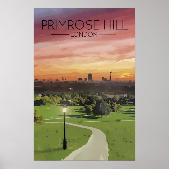 Primrose Hill London Siluett Resa Poster (Framsidan)