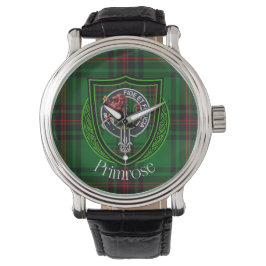 Primrose Scottish Clan Tartan & Crest Armbandsur