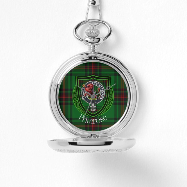 Primrose Scottish Clan Tartan & Crest Armbandsur (Framsida)