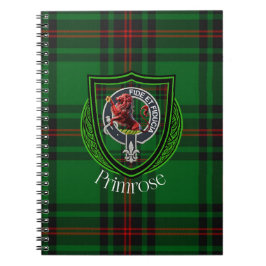 Primrose skotska klan tartan och vapen anteckningsbok