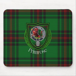 Primrose skotska klan tartan och vapen musmatta