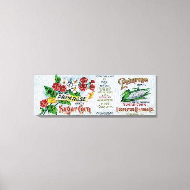 Primrose Sugar Maj LabelHoopeston, IL Canvastryck (Framsida)