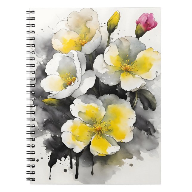 Primrose - Watercolor flowers Anteckningsbok (Framsidan)