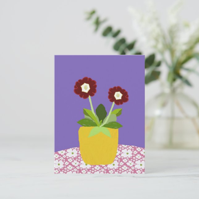 Primula aricula vycard vykort (Stående Fram)