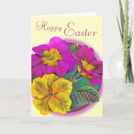 Primula Glad påsk-rosa-kort Helgkort