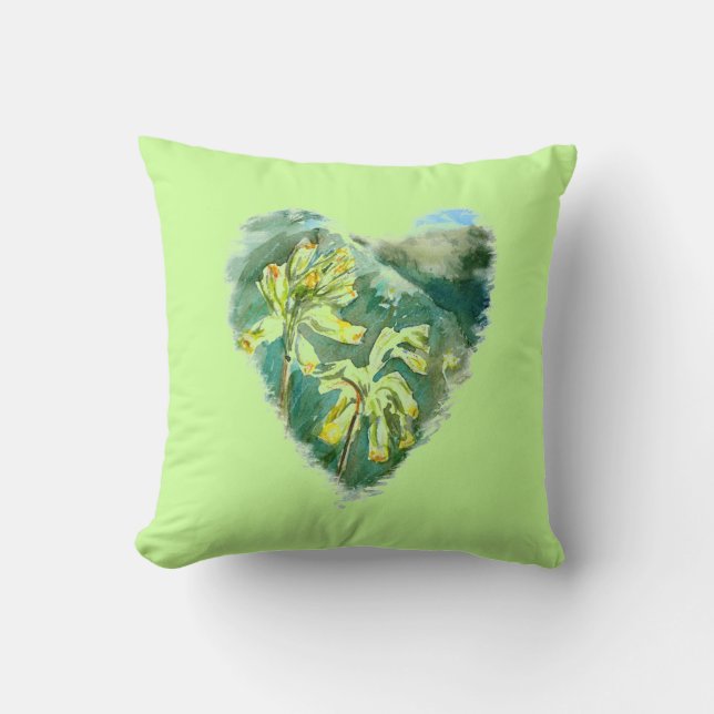 Primula Heart av Alexandra Cook Kudde (Framsida)