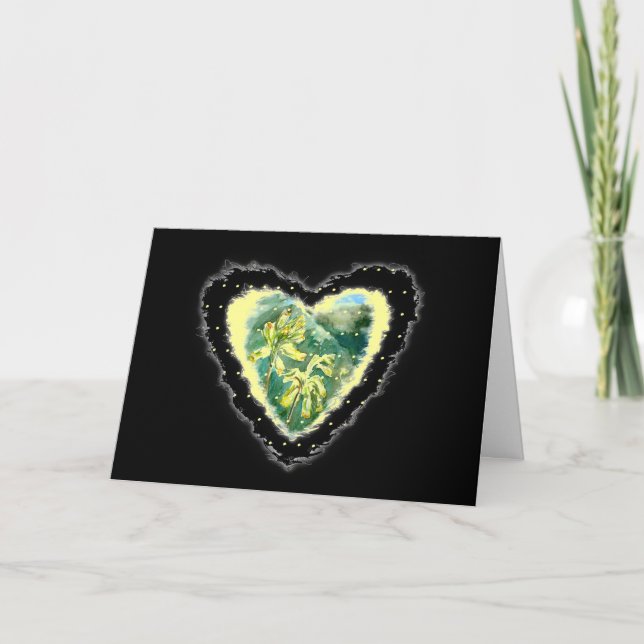 Primula Heart Romantik Valentine Kärlek Card Helgkort (Framsida)