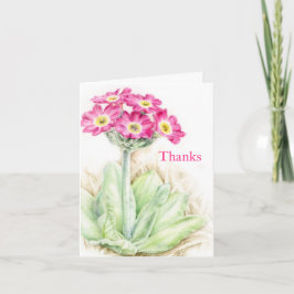 Primula primrose rosa bröllop tackkort