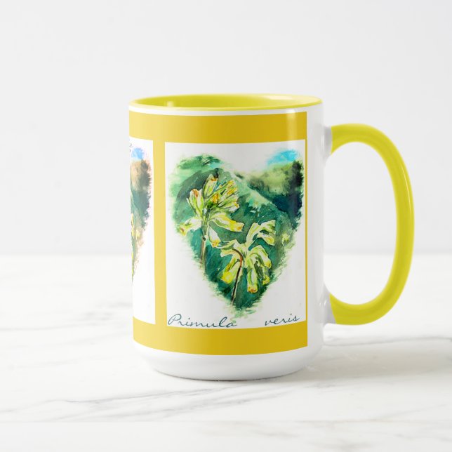 Primula veris Grönt Heart Cowgla Mugg (Höger)