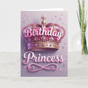 Princcess Birthday Card, födelsedagskort vid dotte Helgkort