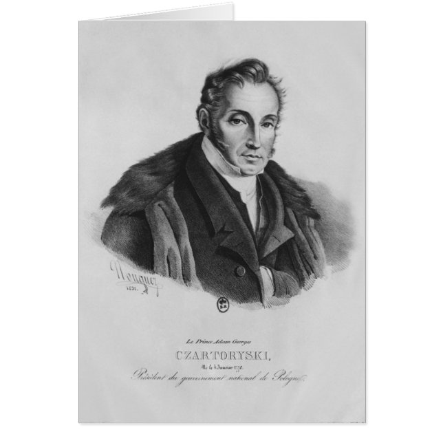 Prince Adam George Czartoryski, 1831 Hälsningskort (Framsidan)