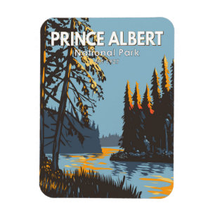 Prince Albert National Park Canada Travel Vintage Magnet