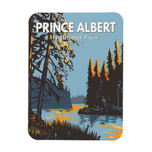 Prince Albert National Park Canada Travel Vintage Magnet (Vertikal)