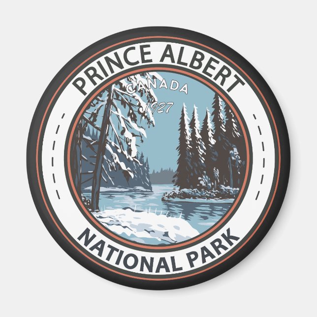 Prince Albert National Park Canada Winter Badge Magnet (Framsidan)