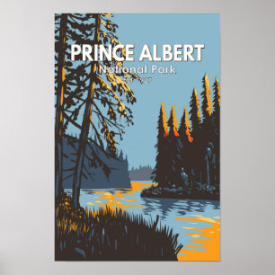 Prince Albert National Park Kanada Resor Vintage Poster