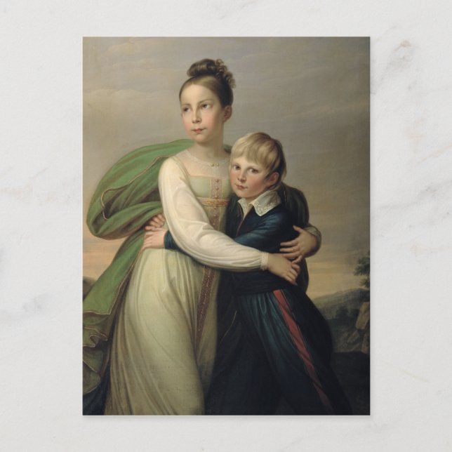 Prince Albrecht och Princess Louise, 1817 Vykort (Framsida)