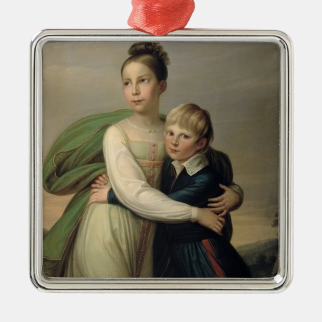 Prince Albrecht och Princess Louise, c.1817 Julgransprydnad Metall (Framsidan)
