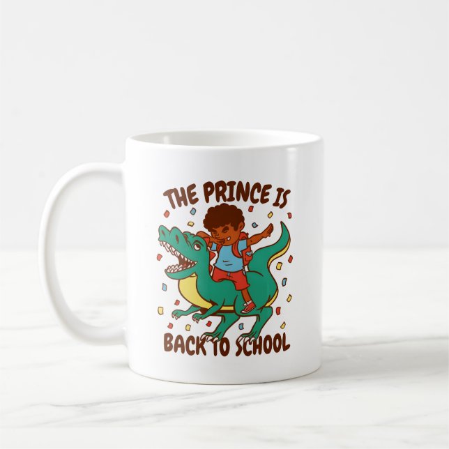Prince är Back to school Dinosaur Ride Kaffemugg (Vänster)