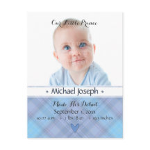 Prince Baby blue Boy Play Birth Announcement