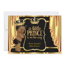 Prince Baby Shower Black Guld Drapes Ethnic