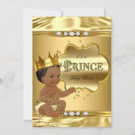 Prince Baby Shower Gold Foil Ethnic Pojke Inbjudningar