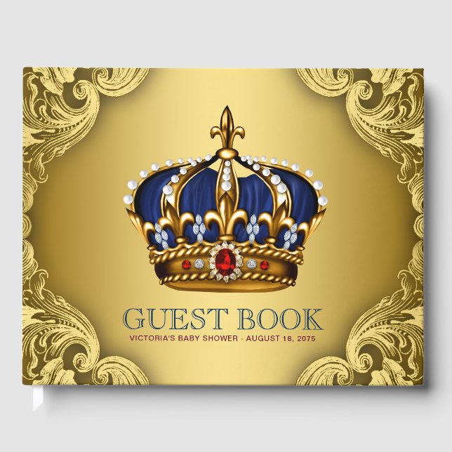 Prince Baby Shower Guest Bok (Framsida)