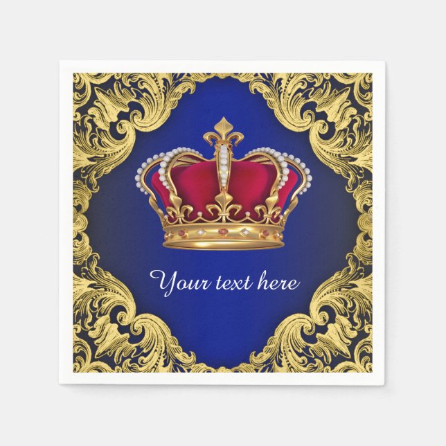 Prince Baby Shower Pappersservett (Framsidan)