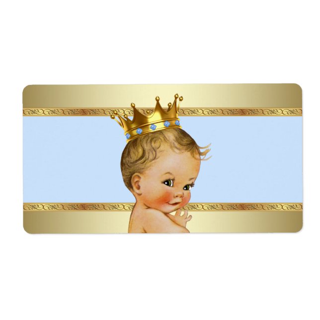 Prince Baby Shower-Vattenflaska etikett Fraktsedel (Framsidan)