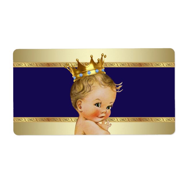 Prince Baby Shower-Vattenflaska etikett Fraktsedel (Framsidan)