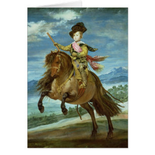 Prince Balthasar Carlos på hästryggen, c.1635-36 Hälsningskort