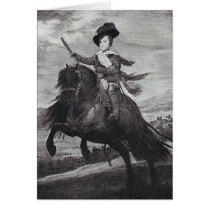 Prince Balthasar om Horseback av Velazque Hälsningskort