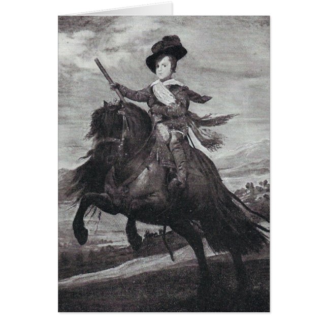 Prince Balthasar om Horseback av Velazque Hälsningskort (Framsidan)
