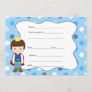 Prince Birthday Baby Shower-inbjudan fylls i Inbjudningar