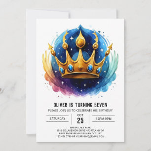 Prince Blue Digital Birthday Inbjudningar