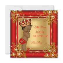 Prince Boy Baby Shower Guld Red American