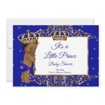 Prince Boy Baby Shower Royal Blue Guld Ethnic 2