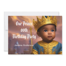 Prince Boy Birthday Blue Guld African 2