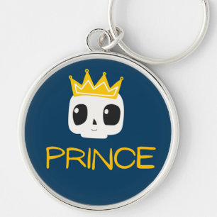 prince calavera rund silverfärgad nyckelring