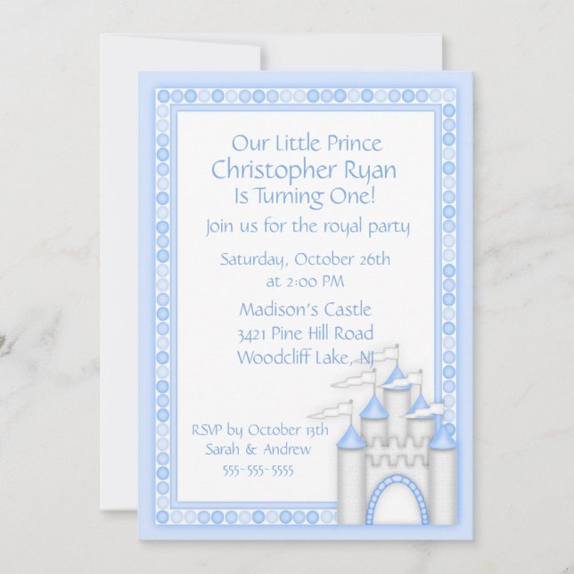 Prince Castle Party-inbjudan Inbjudningar (Framsida)