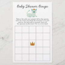 Prince Cat Bingo Baby Shower-spel
