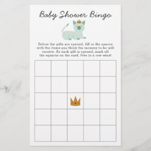 Prince Cat Bingo Baby Shower-spel