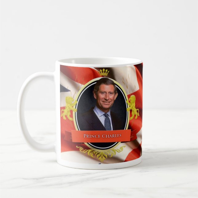 Prince Charles Historisk Råna Kaffemugg (Vänster)