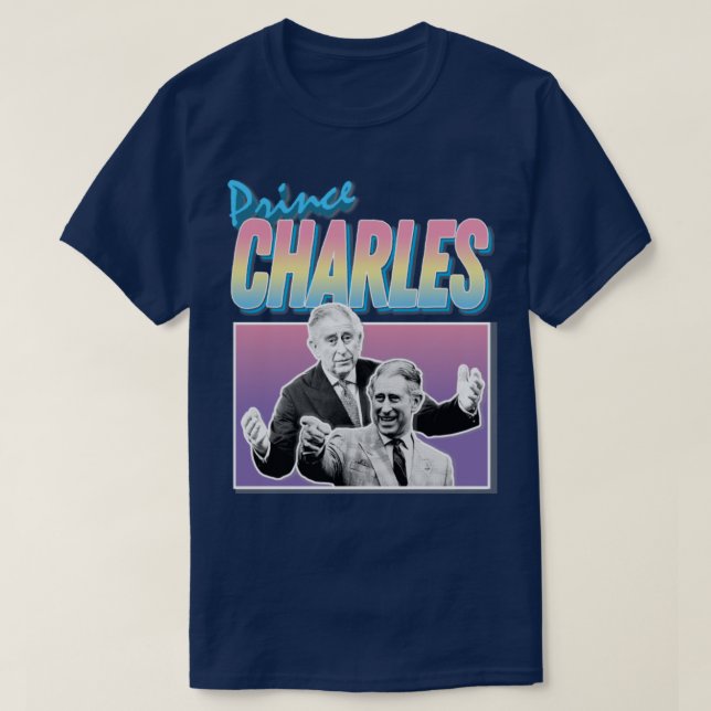 Prince Charles Laughing Graphic Design 90s Stil H T Shirt (Design framsida)