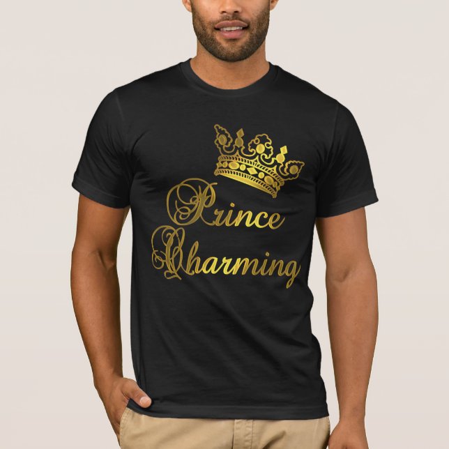 Prince Charmig i den guld- T-tröja för baby eller T-shirt (Framsida)