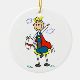 Prince Charmig på häst Julgransprydnad Keramik